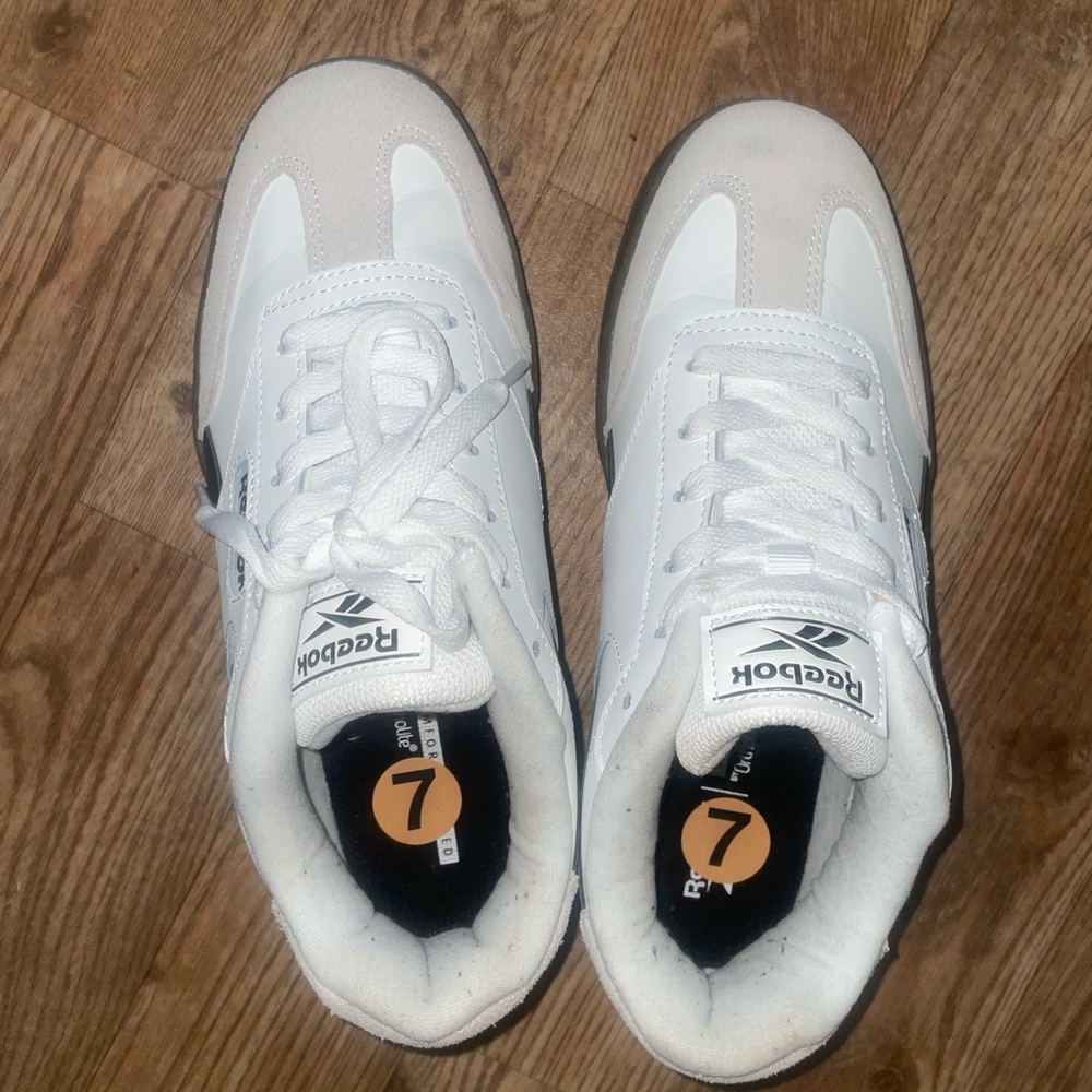 Reebok Classic White and Gray Sneakers